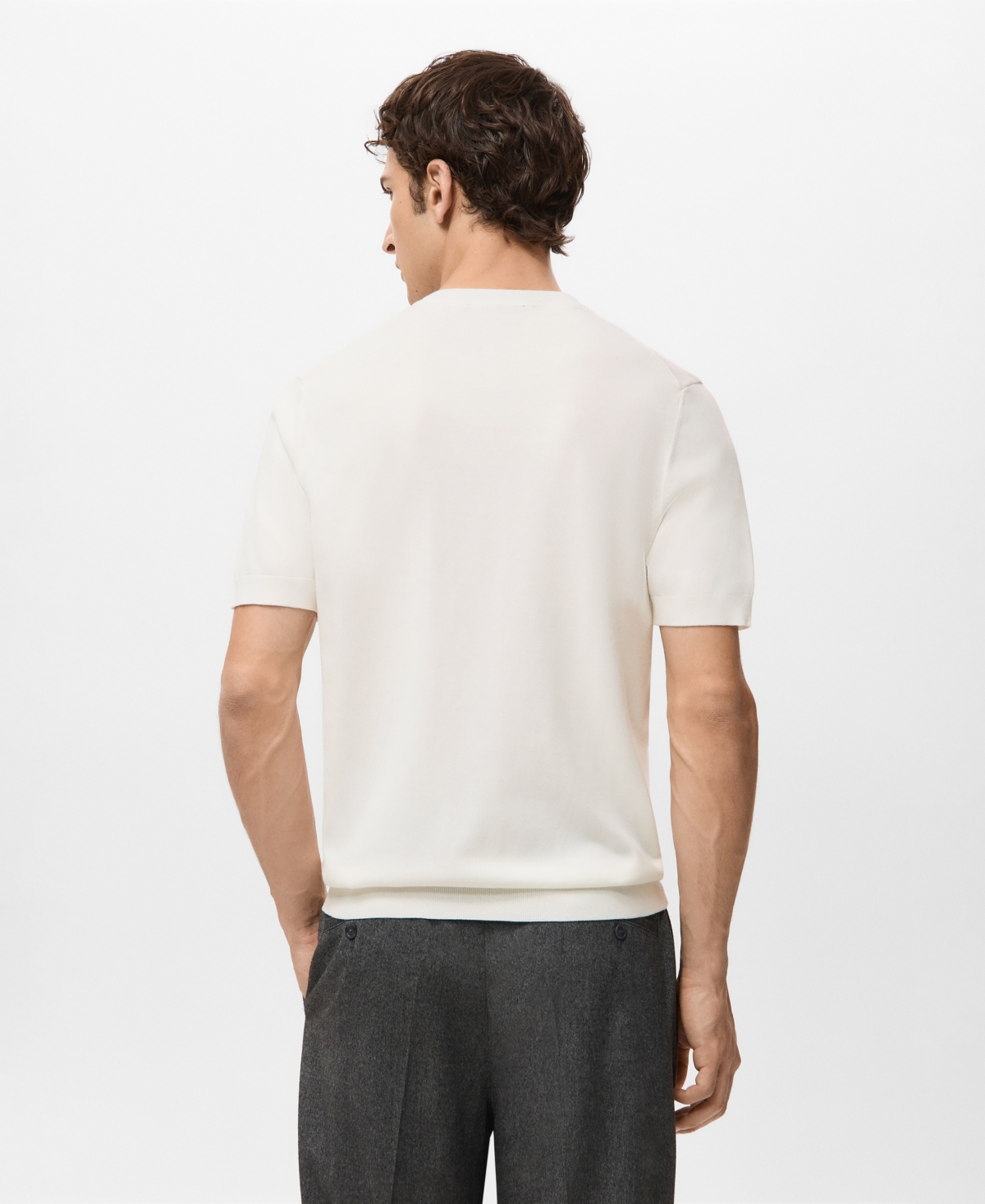 Mango Men's Cotton Fine-Knit T-Shirt