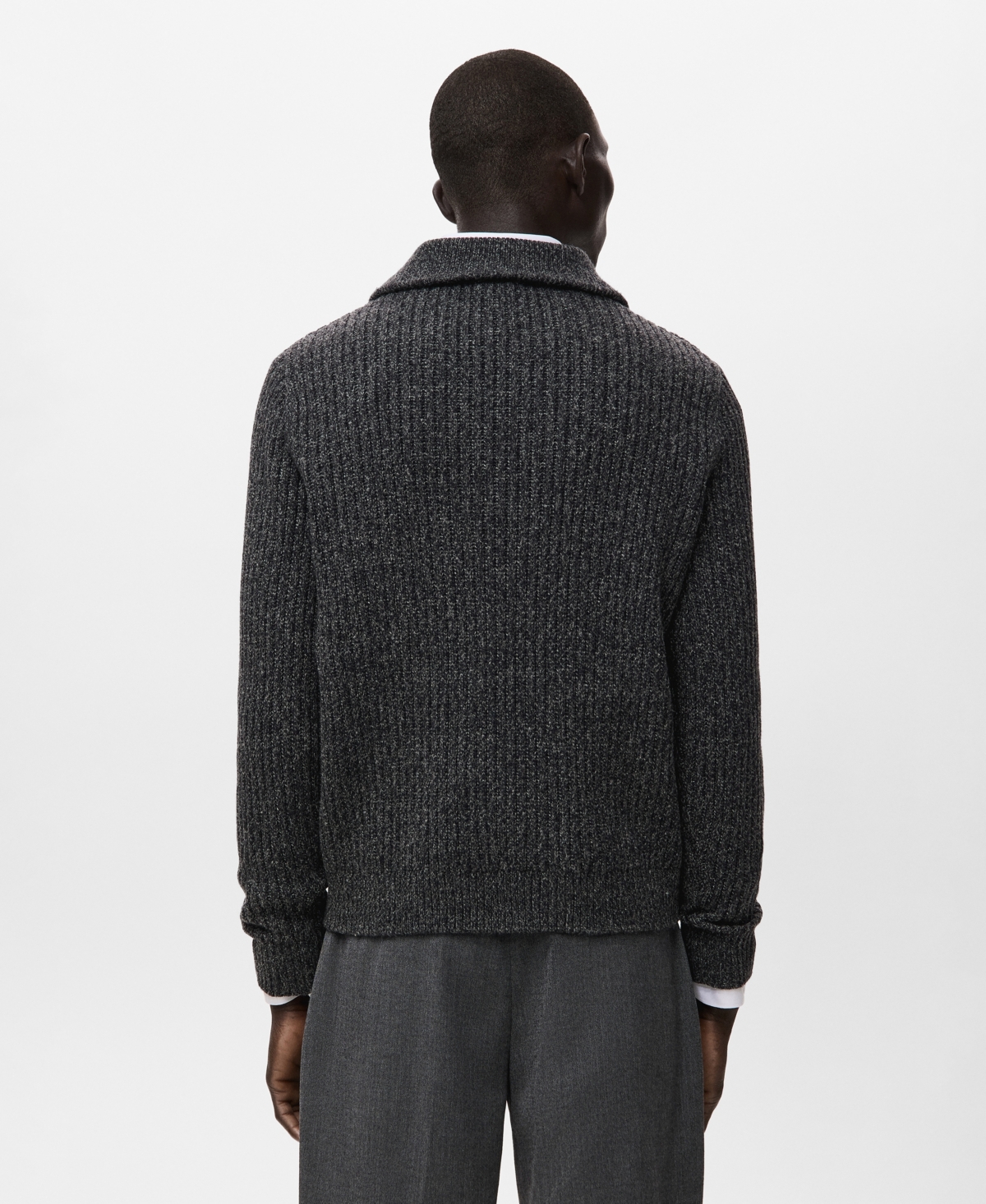 Mango Men's Wool-Blend Zipper Sweater