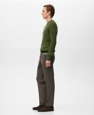 Men's Ribbed Wool-Blend Sweater