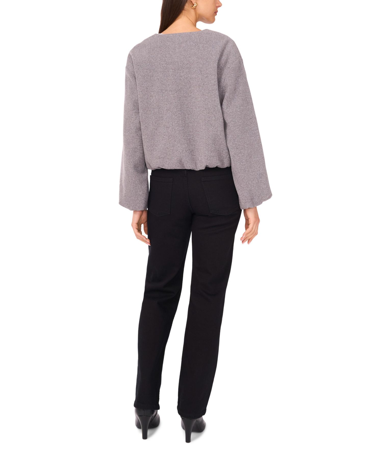 Женская куртка Vince Camuto Cropped Crewneck, цвет: Средний меланжевый серый — фото 4