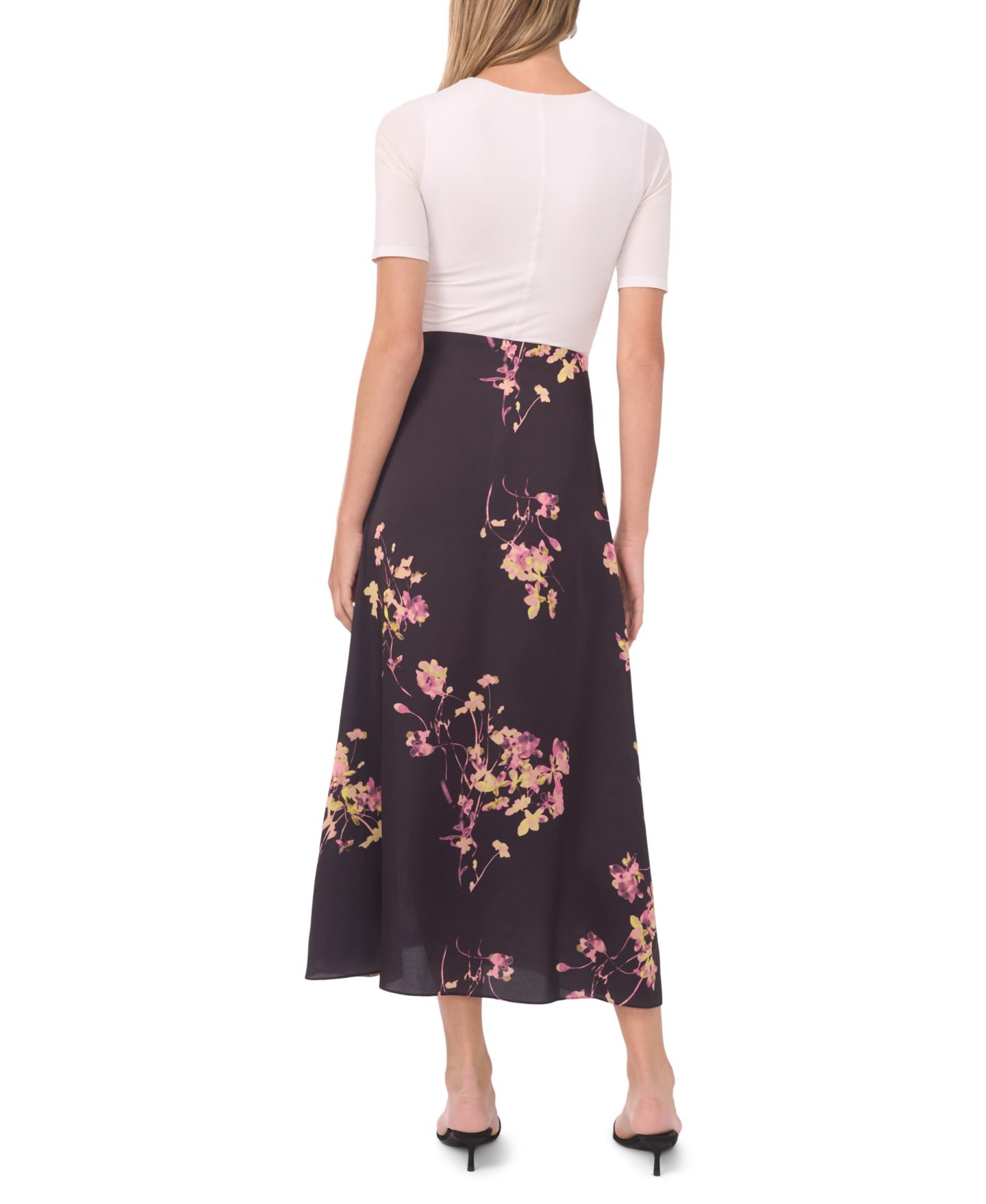 Женская юбка Vince Camuto A-Line Midi Slip, цвет: Насыщенный чёрный — фото 4