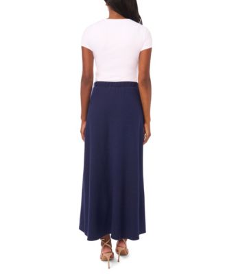 Women's Solid A-Line Maxi Skirt