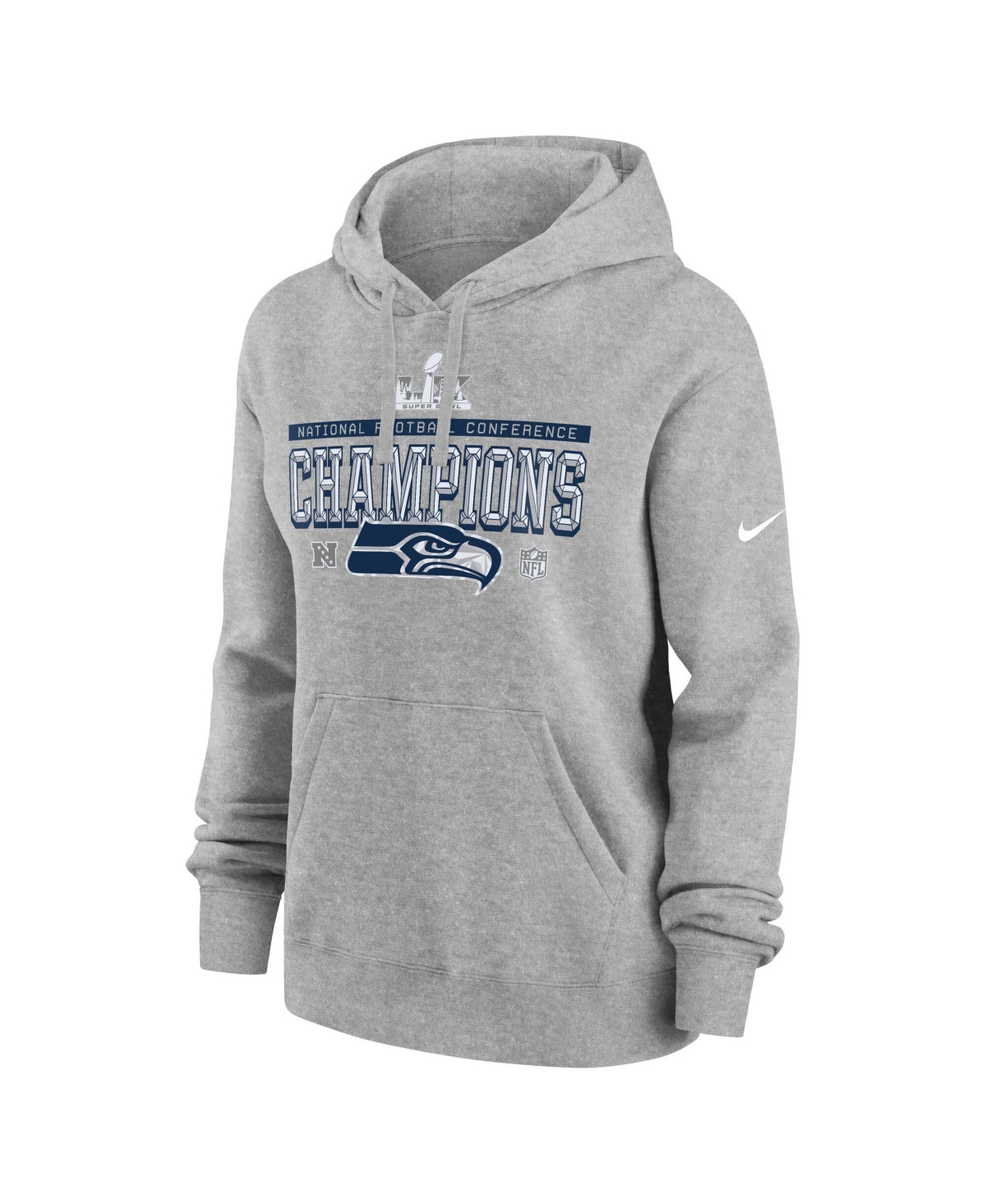 Nike Women's Dark Heather Gray Seattle Seahawks2026 Nfc Conference Champs Locker Room Trophy Collection Hoodie