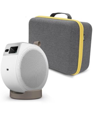 GV32 Full HD HDR LED DLP Smart Ceiling Projector, White, Bundle with Carry Case