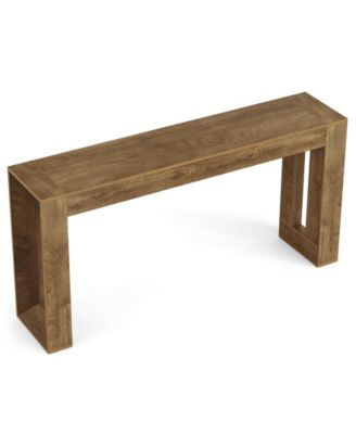 63-Inch Long Console Table, Farmhouse Wooden Sofa Table Behind Couch, Rectangular Entryway Table, Brown