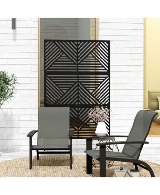 Metal Outdoor Privacy Screen Divider Trellis with Rhombus Design
