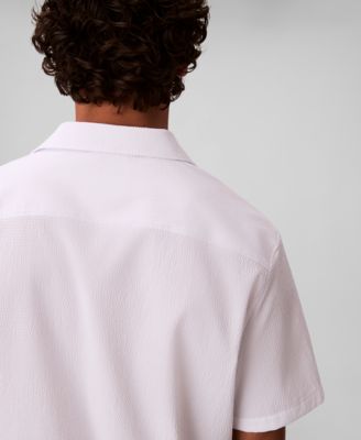 Men's Solid Seersucker Classic Button-Down Shirt