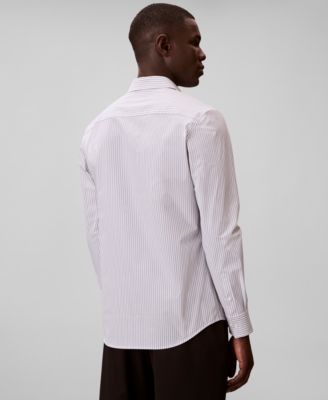 Men's Stripe Tech Slim-Fit Button-Down Shirt