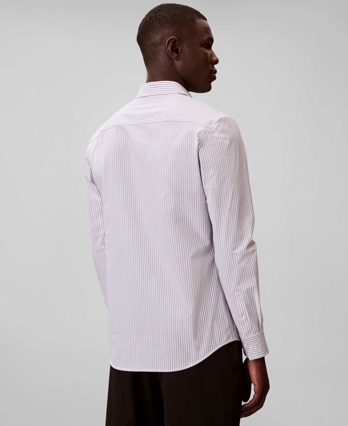 Calvin Klein Men's Stripe Tech Slim-Fit Button-Down Shirt