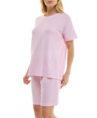 Women's Short-Sleeve Drop Shoulders Top & Shorts, 2-Piece Set