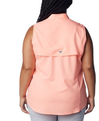 Plus Size PFG Tamiami Button-Front Sleeveless Top