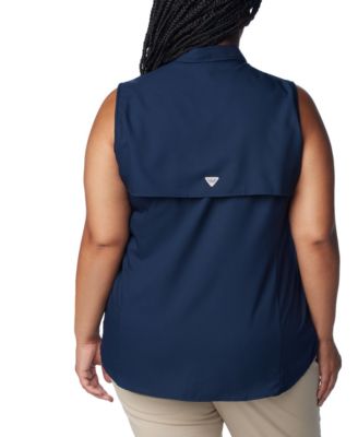 Plus Size PFG Tamiami Button-Front Sleeveless Top