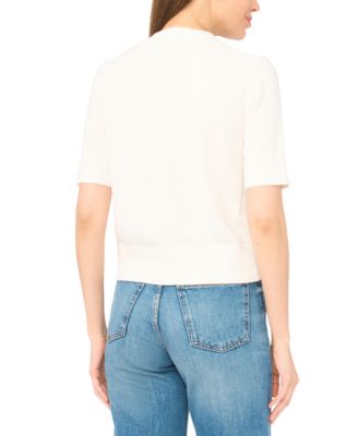 Women's V-Neck Short-Sleeve Cardigan