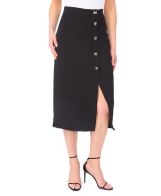 Women's Waterfall Button Detail Midi Skirt