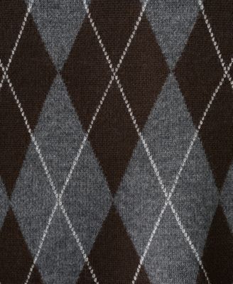 Women's Short-Sleeved Argyle Sweater