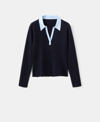 Women's Combined Shirt-Collar Sweater