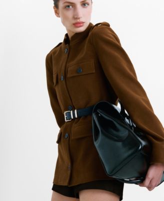 Women's Pockets Collarless Jacket