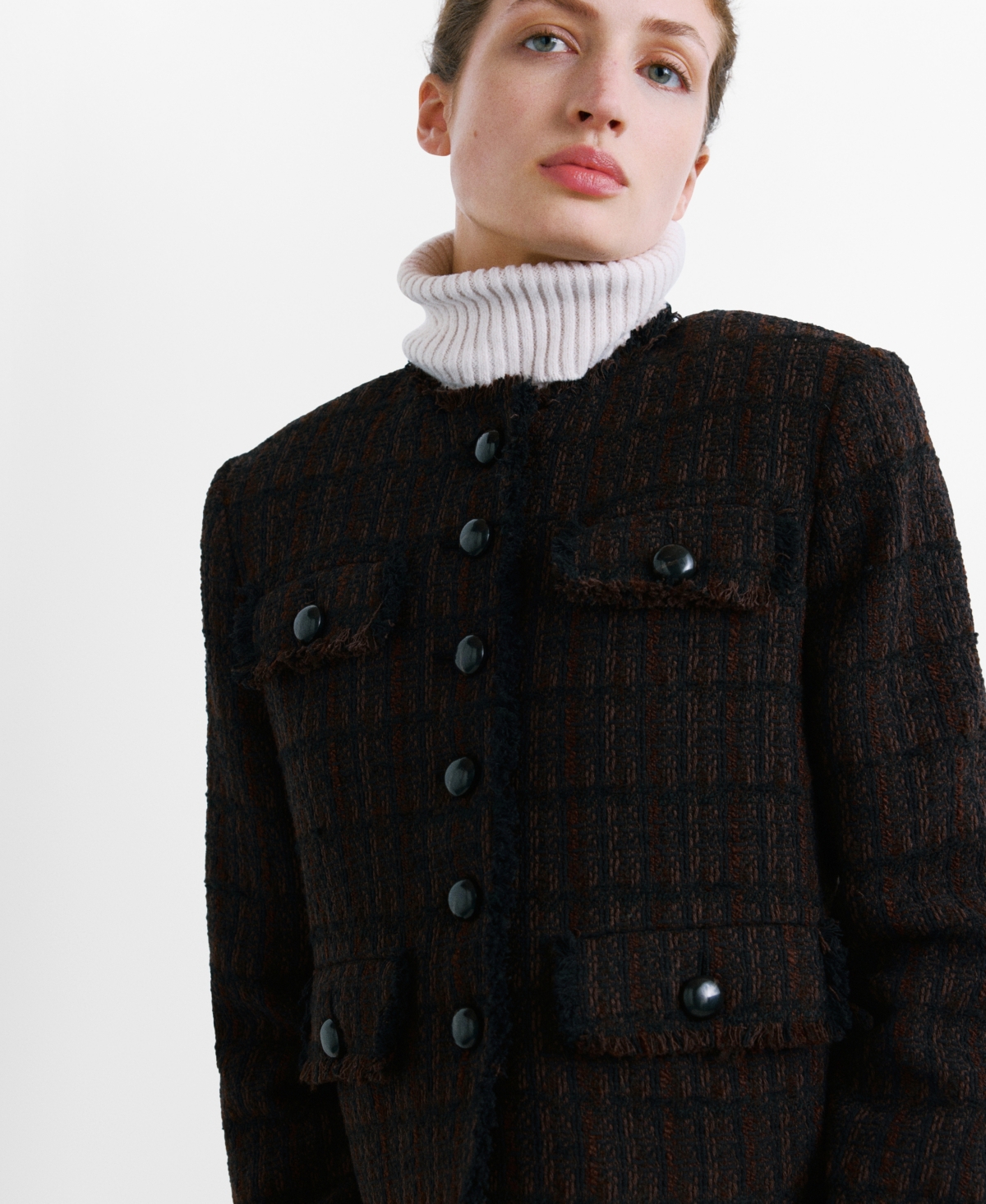 Mango Women's Pocket Tweed Jacket