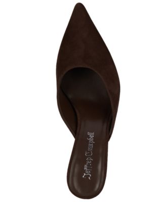 Unamused Block-Heel Pointed-Toe Mules