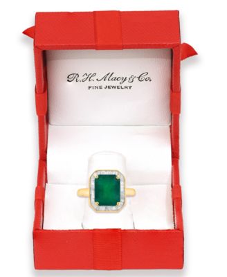 Diamond (5/8 ct. t.w.) and Emerald (4-1/4 ct. t.w.) Ring in 14k White Gold