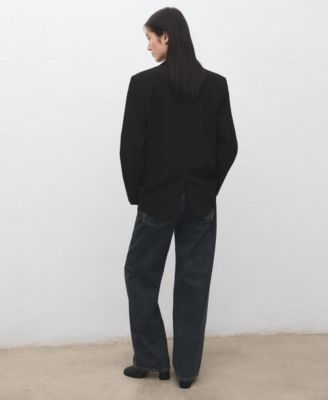 Women's Lapel Pockets Straight Suit Jacket