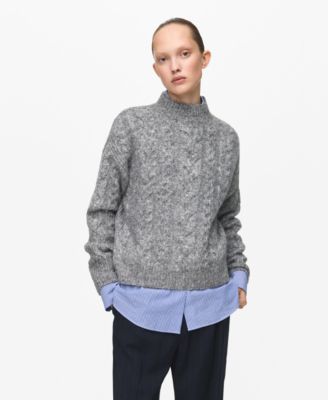 Women's Perkins Neck Braided Sweater