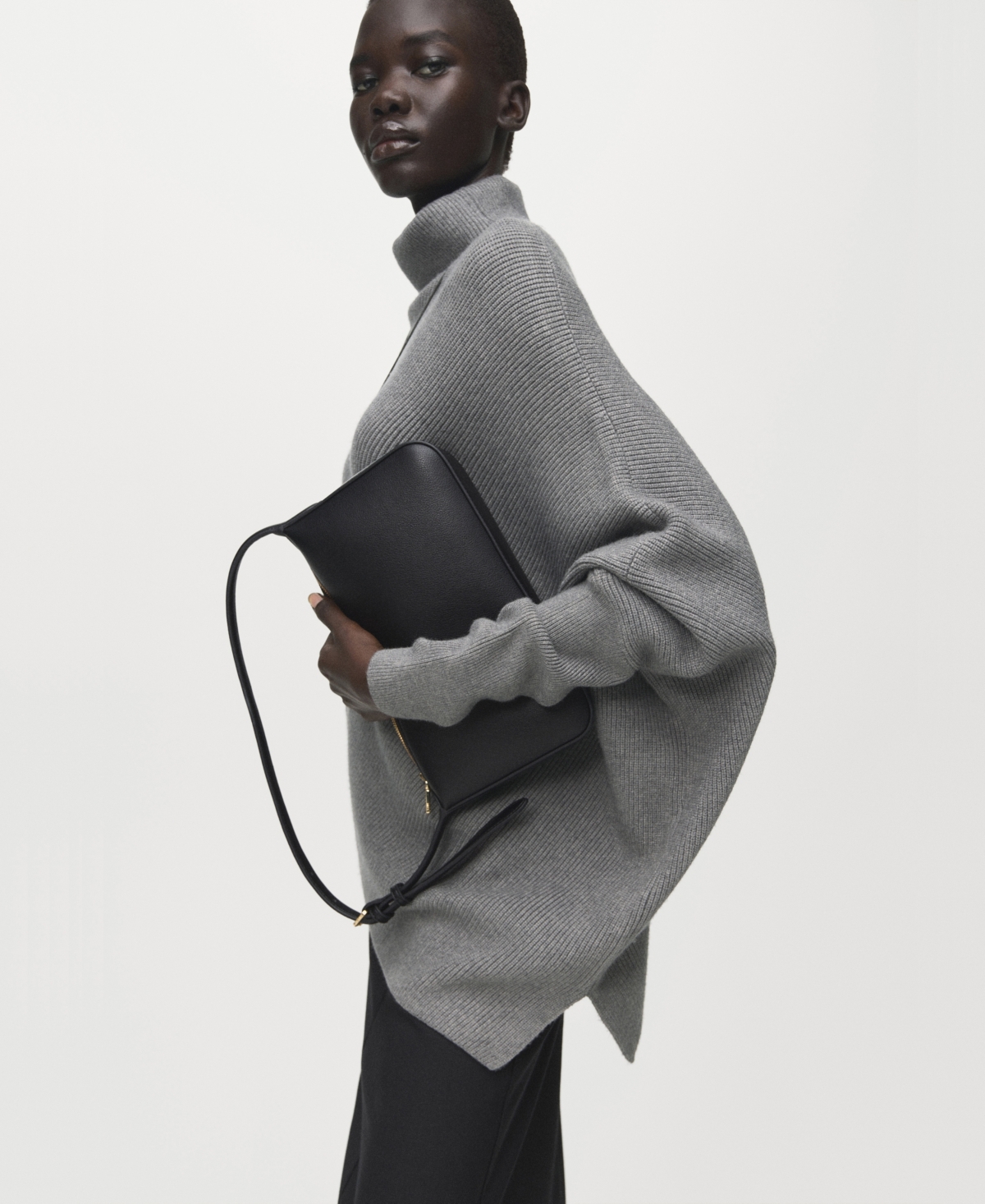 Mango Women's Asymmetrical Roll Neck Sweater