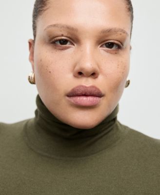 Women's Brooch Turtleneck Knitted Dress