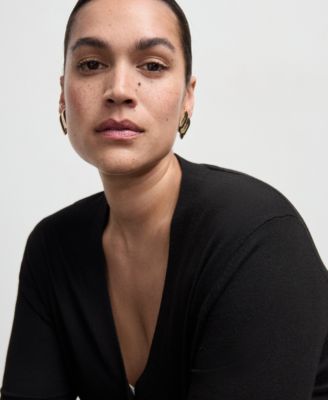 Women's V-Neck Knitted Cardigan Sweater