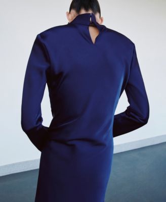 Women's Pleat Detail Satin Dress