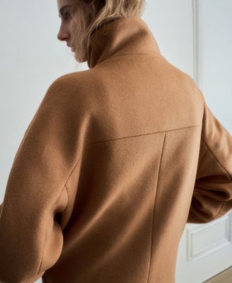 Women's Wool-Blend Funnel-Neck Coat