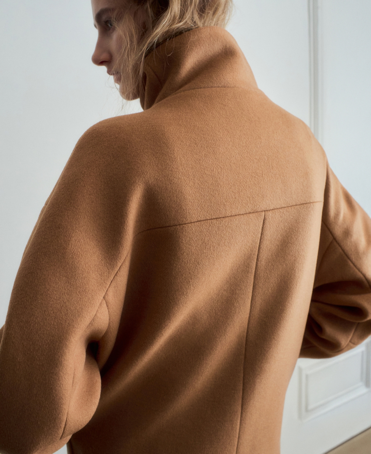 Mango Women's Wool-Blend Funnel-Neck Coat