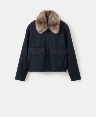 Women's Fur Collar Denim Jacket
