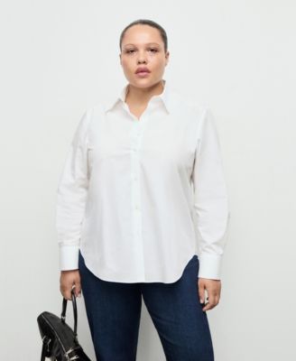 Women's Cotton and Lyocell Blend Straight Shirt