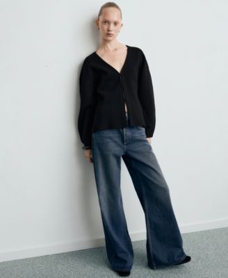 Women's Oversized V-Neck Cardigan Sweater