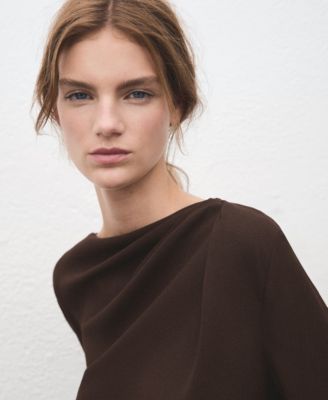 Women's Draped Boat-Neck Blouse