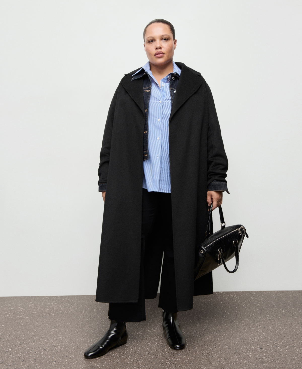 Mango Women's Belted Handmade Wool Coat