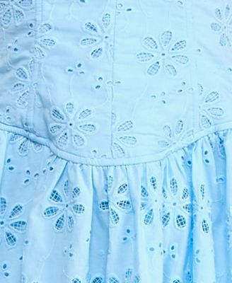 Juniors' Corset Drop Waist Fit & Flare Dress