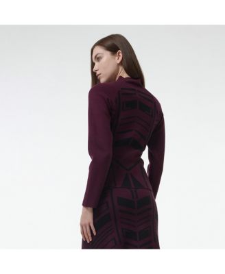 Women's Geometric Jacquard Fitted Knit Top