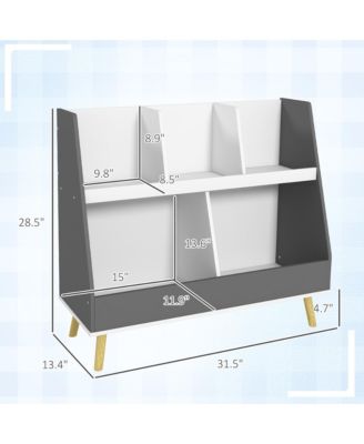 2 Tier Kids Bookcase with Toy Storage Compartments