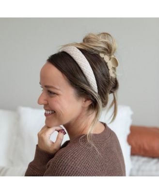 Women's Classic Padded Tweed Headband - Cream Beige