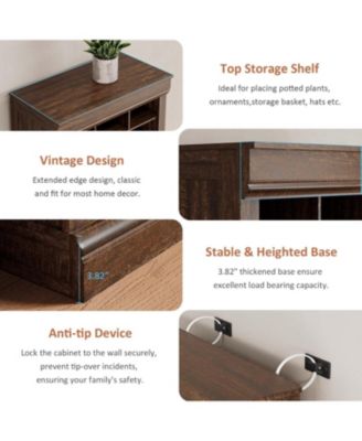 Shoe Cabinet, 10-Tier Entryway Shoe Storage Cabinet with 27 Cubbies and Tall Boots Storage, Freestanding Tall Shoe Organizer Cabinet