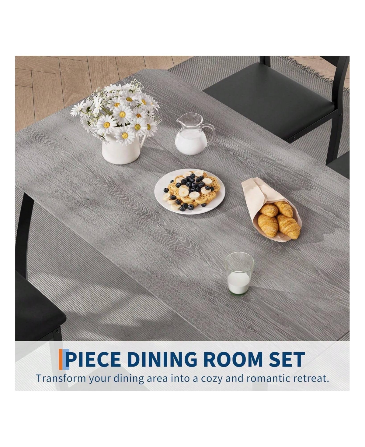 Gaomon Kitchen Table Dining Table Set For 4 5 Piece Metal Frame Kitchen Table And Chair Set for Dining Room