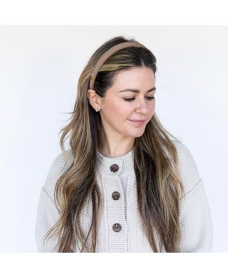 Women's Classic Padded Thin Headband  - Light Brown