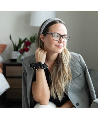 Women's Classic Padded Tweed Headband - Black Ivory