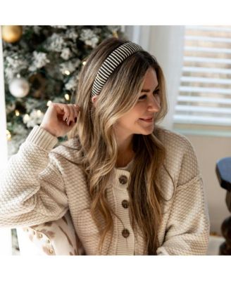 Women's Classic Padded Rope Headband - Black Ivory