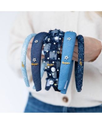 Women's Classic Thin Padded Headband - Light Wash Stars