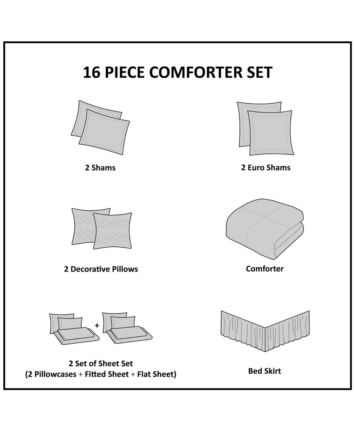 Madison Park Essentials Zara Jacquard 16-Pc. Comforter Set