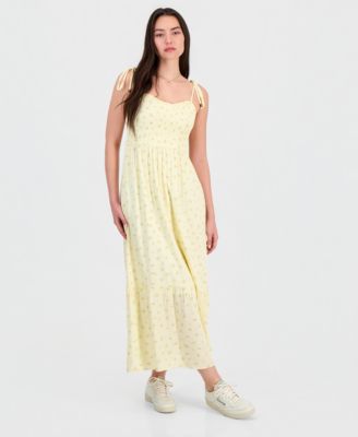 Juniors' Ditsy Floral Smocked Maxi Dress