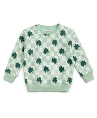 Toddler Boys Shamrock Checkered St. Patrick's Day Sweatshirt